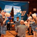 Photo by Haley Ausbun                                Students play positive, equitable games at Highlands Community Churchs branch of the Upward sports league, Saturday, Feb. 15 at the Family Life Center.