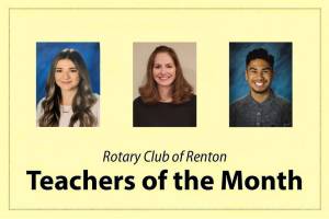 Alyx Chamberlain, Jennifer Keil and Mario Pilapil, courtesy of Rotary Club of Renton.