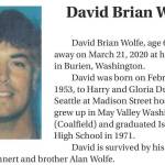 David Brian Wolfe obituary