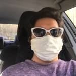 Samantha Pak dons a face mask as she prepares to go grocery shopping. Samantha Pak/staff photo