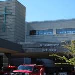 Dozen of staff members viewed the parade from the hospitals skybridge. Olivia Sullivan/staff photo