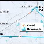 Portion of eastbound SR 18 near Maple Valley to close for paving May 30-31