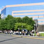 Protesters gathered to honor George Floyd and condemn police brutality at Renton City Hall, Monday, June 1. Photo by Haley Ausbun.