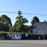 Protesters kneeling in unity across from Renton City Hall, Monday, June 1. Photo by Haley Ausbun.