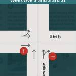 A graphic illustrating the changes to stop signs at Wells Avenue South and South Third Street. Courtesy city of Renton.