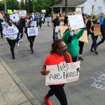 Four days of protests brought more than 250 people to march from Renton City Hall to downtown streets. Each protest, brought more and more people. Photo by David Nelson.