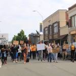 Protesters grew in numbers each time they gathered at Renton City Hall, marching through the downtown streets. Photo by David Nelson.