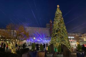 The Landings Holiday laser show was a little different this year, with a drive thru holiday event Saturday, Nov. 21. Haley Ausbun/Staff photo