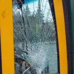Shattered bus window from the incident (Photo credit: King County Sheriff's Office)