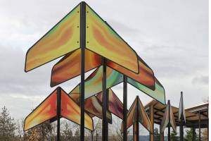 The Color of Flight, designed and sculpted by Kirk Reese at Sunset Neighborhood Park (photo credit: Renton Municipal Arts Commission)