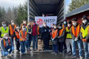 Volunteers prepped for food donation pop-up (photo courtesy of INSP)