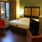 What a room looks like inside of the Extended Stay building (photo credit: Cameron Sheppard)