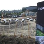 Shovels lined up for Topgolf breaking ground ceremony on August 3 (photo credit: Cameron Sheppard)