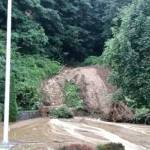 Water used to fight the fire floods down side of hill creating landslide concerns (screenshot from video posted by ZONE3PIOs Twitter account)