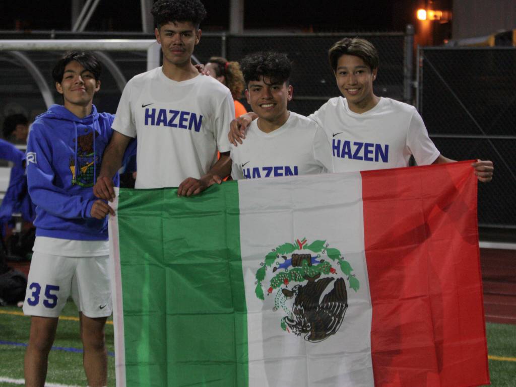 From left to right, Hazens Emiliano Nunez, Giusseppe Mercado, Giovanni Garcia and Jordan Stroud. Andy Nystrom/ staff photo