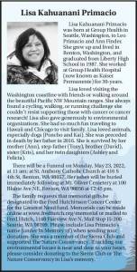 Lisa Kahuanani Primacio | Obituary