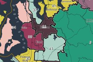 Screenshot of legislative district maps in Renton area.