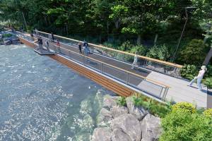 One of the projects at Coulon Park will install a clear-span steel bridge, replacing the north trestle bridge. (Courtesy of City of Renton)