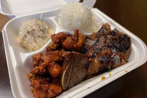 Cameron Sheppard/Sound Publishing
Combo plate with Michiko chicken and garlic sauce as well as Kalbi short ribs.