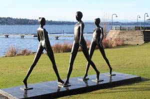 Bailey Jo Josie/Sound Publishing
The Interface sculpture at Gene Coulon Memorial Beach Park is often decorated for special events and holidays.
