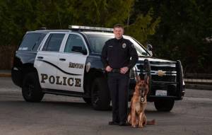 K9 Odin and his partner Officer Moynihan. Photo courtesy of Renton Police