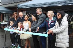 Community leaders and ballerinas came together for the Evergreen City Ballet ribbon-cutting ceremony for the dance studios new location. Photo by Bailey Jo Josie/Sound Publishing.