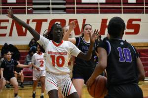 Redhawk senior Nyachang Luok has been one of Rentons top defenders, and that continued against Foster. Ben Ray / The Reporter