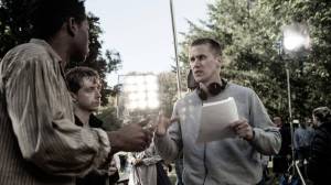 Bellevue writer/director Brett Smith talks through a scene with lead actors R.J. Cyler and Gerran Howell. Photo courtesy of Xenon Pictures.