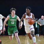 Rentons De  Rai Taylor run the floor on a fast break at the state tournament in Yakima on March 1. Ben Ray / The Reporter
