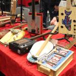 Guitar players had their pick of some unique guitars and mandolins made from unusual and intriguing items, like a shovel and a smoked salmon box. Photo by Bailey Jo Josie/Sound Publishing