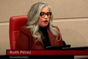 Renton City Council member Ruth Perez moved to approve the Finance Committees recommendation to approve the funding for new police tech. (Screenshot from City of Renton Youtube)