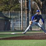 Liberty starter sophomore Ryan Boehm pitches in the first of three innings at Hogan Park. Ben Ray / The Reporter