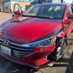 Damage to the 2019 Hyundai Elantra. (Photo by Ben Leung/Renton Reporter)