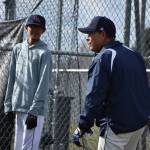 Coach Benavides hangs out with his JV team. Ben Ray / The Reporter