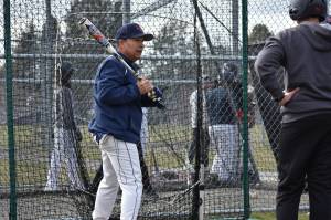 Eagle Head Coach Benny Benavides works with his team. Ben Ray / The Reporter