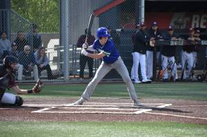 Tyler Peschl takes a pitch inside late in the ball game. Ben Ray / The Reporter