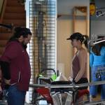 Teal and Oclander talk before getting the boat in the water. Ben Ray / The Reporter