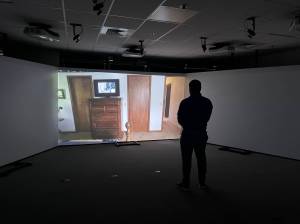 Photos by Benjamin Leung / Renton Reporter
Ryan Toledo, an attendant of the Renton Police Departments One Day Community Police Academy, runs through a scenario involving a machete-wielding home invader.