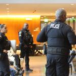 A major part of the forum was an open discussion with Renton Police officers. From left to right: Joe Wisniewski, Micaela Castain, Sgt. Clarence Tolliver and Sgt. Corey Jacobs. Photo by Bailey Jo Josie/Sound Publishing.