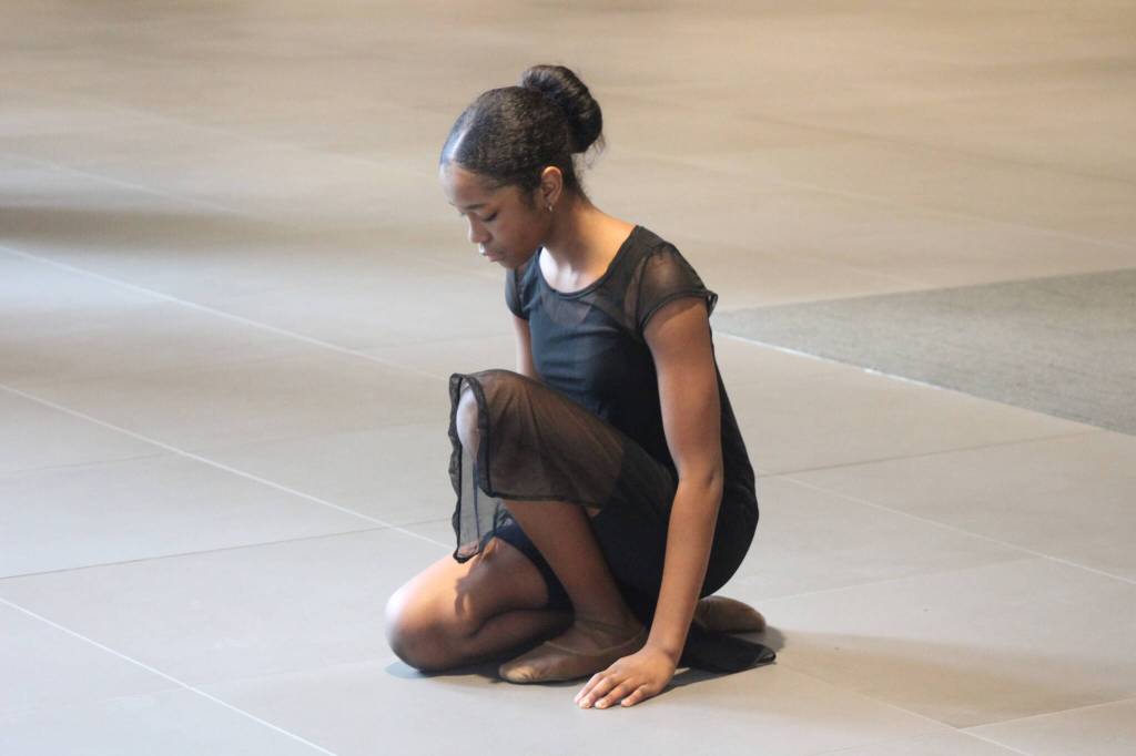 12-year-old Elleanna Smith before her dance performance.