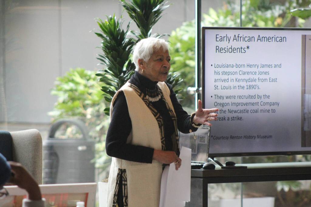 Benita Horn talks about the city of Rentons early Black coal miners. Photo by Bailey Jo Josie/Sound Publishing.