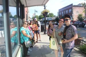 Patient customers wait in line for over an hour for Macadon's anniversary celebration. Photo by Bailey Jo Josie/Sound Publishing.
