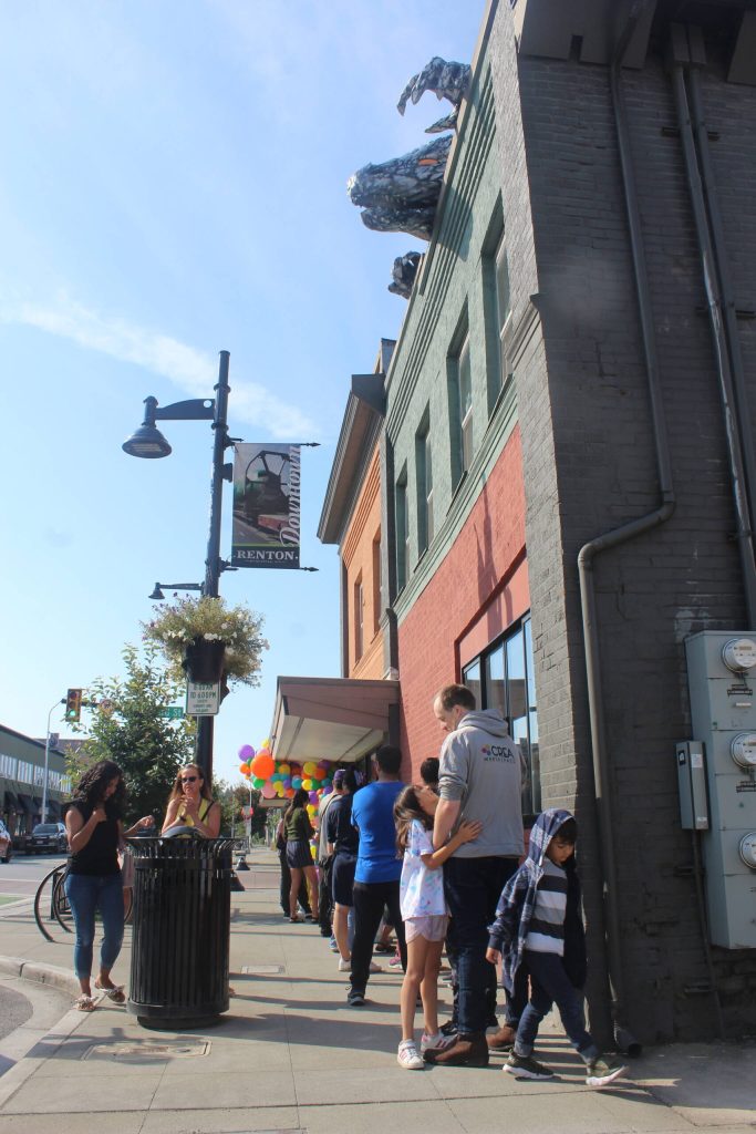 As the macaron shop opened, the line grew longer. Photo by Bailey Jo Josie/Sound Publishing.