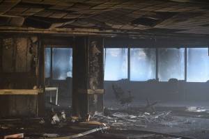 The interior of a vacant downtown Renton building after a fire in June 2023. (Courtesy of the Renton Regional Fire Authority.)