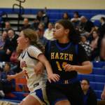 Makenna Garrett tries to box out a Lion defender. Ben Ray / The Reporter