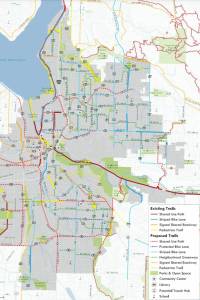 Courtesy of City of Renton
Existing and proposed bike paths and bike lanes in Renton.