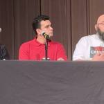 The vote yes side of the forum featured (left to right) Marley Rall, owner of Brewmaster Taproom in Renton; Guillermo Zazueta, Chair of the Raise the Wage Renton; Michael Westgaard, a union steward of Service Employees International Union (SEIU) 925. (Screenshot from Renton Reporter video)