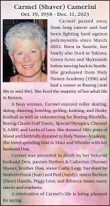 Carmel (Shaver) Camerini | Obituary