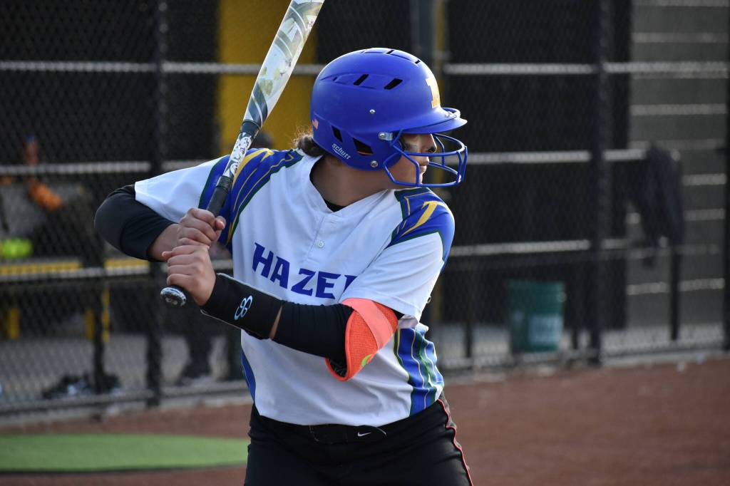 Sofia Ayala-Cordova in the batters box for Hazen. Ben Ray / The Reporter