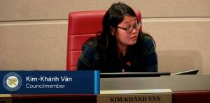 Kim-Khánh Văn speaking at the Renton City Council meeting May 20. (Screenshot)